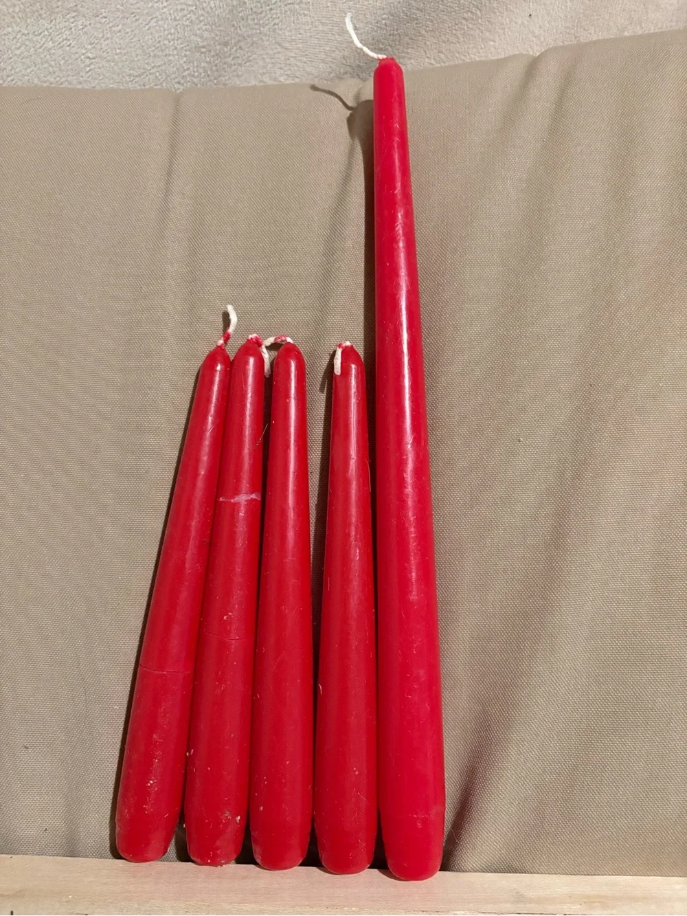 Red Taper Candles - Pack of 5 - see pictures